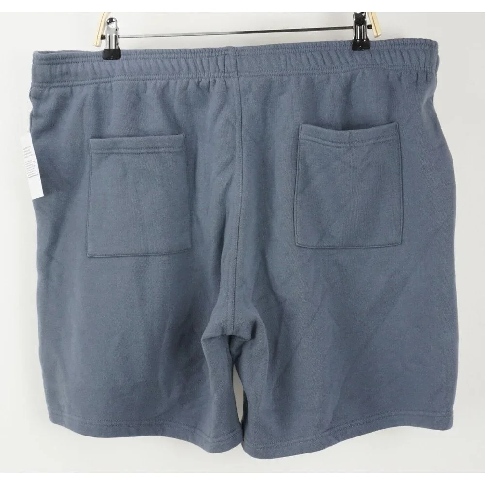 New BP Mens 2XL Knit Cotton Blue Fleece Lined Drawstring Adjustable Sweat Shorts